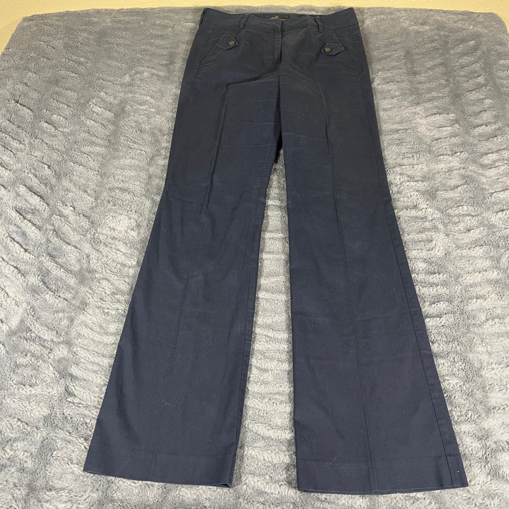 Vacheron Constantin Denim Navy Blue Wide Leg Trousers Made‎ in Italy Size 42